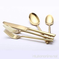 Gold Flatware Set 20-Piece Service for 4  Titanium SilverwareSet Cutlery  Stainless Steel  18/10 (Gold) - B072JJZBPZ